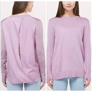 Lululemon Still at Ease Sweater Pink Long Sleeve Size 10 Thumbholes